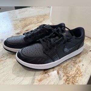 Jordan Black Croc-Embossed Sneakers